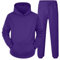 YOUYING Tuta da uomo in 2 pezzi, casual, a maniche lunghe, con cappuccio, pantaloni e pantaloni da jogging, vestibilità larga, elasticizzata, per allenamento, B# Viola, XX-Large
