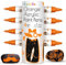 4 Dual Tip Orange Metallic Acrylmarker - Feine & Mittlere Spitzen - Orange Stifte für Metall, Holz, Leinwand, Stein, Keramik, Glas, Stoff, Kunststoff - Wasserbasierte, Schnelltrocknende Tinte