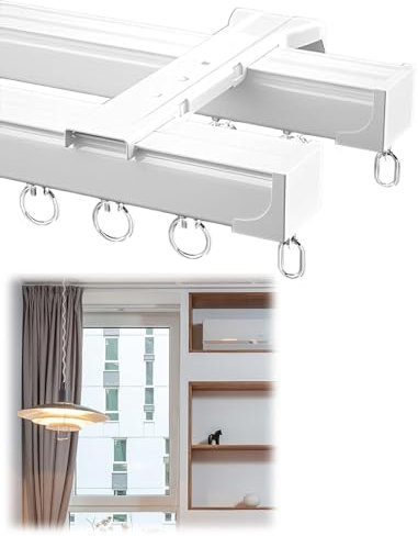 Binario for Tende Da 1-6 Metri Scorrevole, Tenda A Corda Bastone for Pareteo Soffitto, Binario for Tende A Soffitto In Alluminio, Binario for Tende A Scorrimento Silenzioso, con Ruote Silenziose(Color