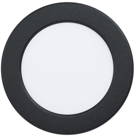 EGLO LED Einbaustrahler Fueva 6, runde Badezimmer Einbauleuchte | Badlampe Decke aus Kunststoff in Schwarz, Einbaustrahler flach, warmweiß-kaltweiß, IP44, ∅ 11,7 cm