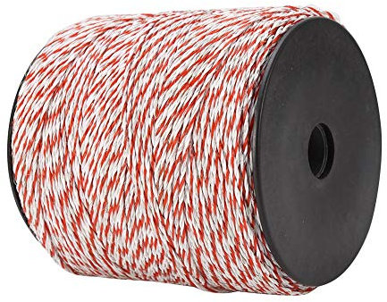 Yallmie 500M Electric Wire Fence, Electric Fence Wire Electric Fence Rope, Electric Fence Polywire Nylon Poly Wire Fencing, Electric Fencing Wire Reliable for Sheep Pony Cattle Pet Protection (Red)