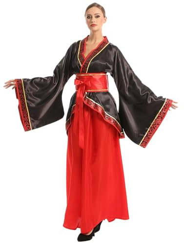 Carnavalife Disfraz Hanfu tradicional chino, ropa de mujer traje Tang, disfraz tradicional chino de Hanfu antiguo, con falda midi mujer 3 piezas, Halloween, carnaval, cosplay (Adulto, L)