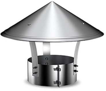 YPGFLMEK Comignolo Antivento Antipioggia per Camino in Acciaio Inox 304 Tetto per Canalizzazione Cappuccio Comignoli per Canalizzazione A Forma di Cono Superiore(200mm)