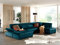 Lisa Design Vermont – Panorama-Ecksofa in U-Form – XXL – aus Velours – rechts Entenblau