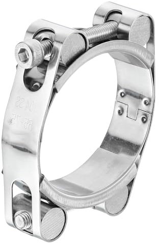 sourcing map T-Bolt Hose Clamp, 304 Stainless Steel Intake Soft Hose, Clamp Range 65-75mm for 2.95 Hose ID, T-Clamps for Automotive, Intercooler, Radiator, Silver