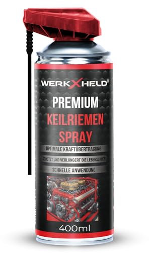 WerkXheld Keilriemenspray 400ml | Hochleistungs-Riemenspray für Auto, Industrie & mehr | Verlängert Lebensdauer von Keilriemen | Schnelle Wirkung & Geräuschreduzierung