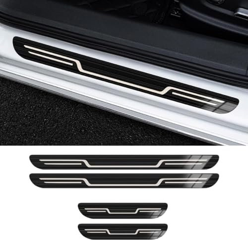 GBEDIKMS 4 Stück Auto Edelstahl Einstiegsleisten für VW Tiguan R-Line 2019-2023, Auto Dekoration Türschwelle Aufkleber Schutzstreifen Auto Zubehör