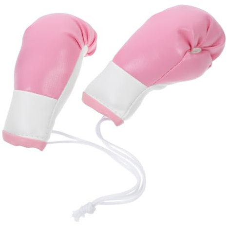 HOLIDYOYO 2stücke Mini-Boxhandschuhe Anhänger Autospiegel Dekoration Hängende Schlüsselanhänger Miniatur Boxzubehör Sport Handschuh Ornament Rosa Für Party Und Autozubehör