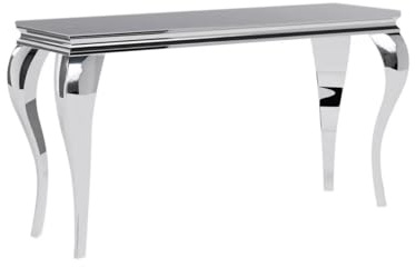 SIGNAL MEBLE Console Prince C - Noir/argenté - L 120 X L 40 Cm