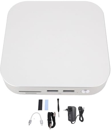 Aluminium Mac M4 Dock mit NVME SSD -Gehäuse, 9 in 1 Hub -Ständer für Mac M4/M4 Pro, 10gbit/s USB -Ports, SD/TF -Kartenleser, USB C -Ladevorgang, Plug & Play (Silber) (EU-Stecker)