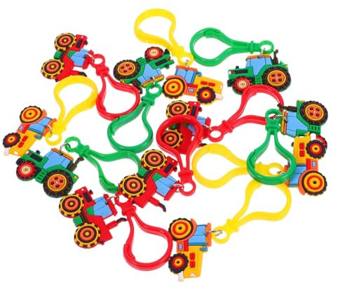 Milisten 12pièces Porte-clés Véhicules De Ferme Avec Clip Jouets Tracteurs Et Pour Anniversaire Garçon Fille De Thème Ferme Et Récompenses Scolaires