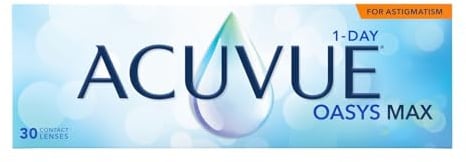 ACUVUE OASYS MAX 1-Day for Astigmatism 30er -2.25 dpt Cyl -0.75 Ach 180 | TearStable-Technologie - OptiBlue-Light-Filter - Bei Hornhautverkrümmung - Ausgezeichnete Lid-Stabilisierung