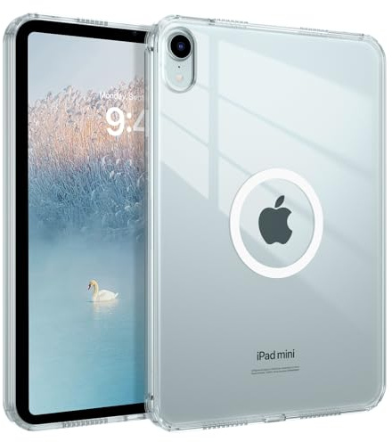BENTOBEN Funda para iPad Mini 7 (A17 Pro, 2024)/Mini 6.ª generación (2021, 8,3 Pulgadas) [Compatible con mag-Safe] Translúcida Mate Fina y Anti-Golpes -Transparente