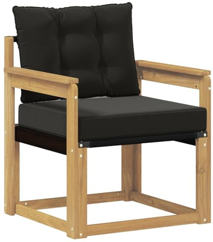 vidaXL Outdoor-Sofa Massives Akazienholz und Textilene Weiß, Balkon Garten Sofa, rechteckige Garten-Lounge Sitzgruppe, strapazierfähige Möbel für entspannte Terrassenstunden
