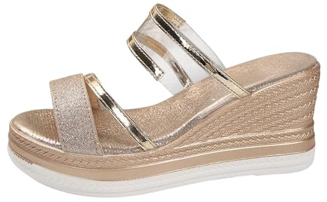 Générique Women's Comfortable Summer Wedge Sandals – Open Toe Sandal Women's Shoes Spartan Nude Feet Large Size Sandalette Breathable Shoe Sport Casual Beach Bare Feet Chic Sandalette