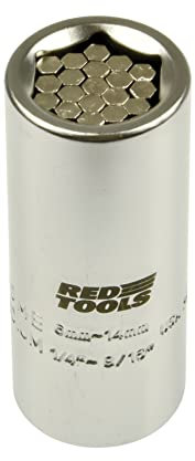Red Tools Universalnuss 6-14 mm 1/4 Zoll Aufnahme - Multifunktions-Handwerkzeug Steckschlüssel-Einsatz Multinuss