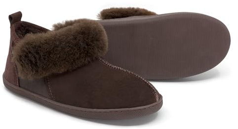 Vanuba Handgemacht Lammfell Warme Hausschuhe Winter Kuschel Pantoffeln Geschlossen Hüttenschuhe Damen Hausschuhe 41 Braun