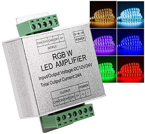 RGBW Verstärker DC12-24V 24A 4 Kanal Ausgangsschaltung Aluminium Shell LED Streifen Controller Datensignalverstärker