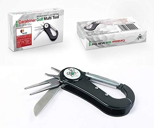 Accessoire de Golf 5 en 1 | Indispensable, Comprend Un Relève Pitch, Une Clé à Crampons, Un Marqueur de Balle, Un Couteau de Poche & Un Porte-Clefs. Tout à portée de Main sur Le Parcours de Golf