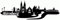 Samunshi® Nürnberg Skyline Aufkleber Sticker Autoaufkleber City Gedruckt - 100x33cm schwarz