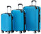 BEIBYE Zwillingsrollen Hardcase Reisekoffer Koffer Trolleys Hartschale in XL-L-M in 14 Farben (Türkis, Kofferset)