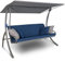 Angerer Freizeitmöbel GmbH Hollywoodschaukel Elegance Smart - Gartenschaukel Made in Germany - Schaukel zum Sitzen, Liegen und Entspannen - inklusive Bett-Funktion - einfache Montage (Blau)