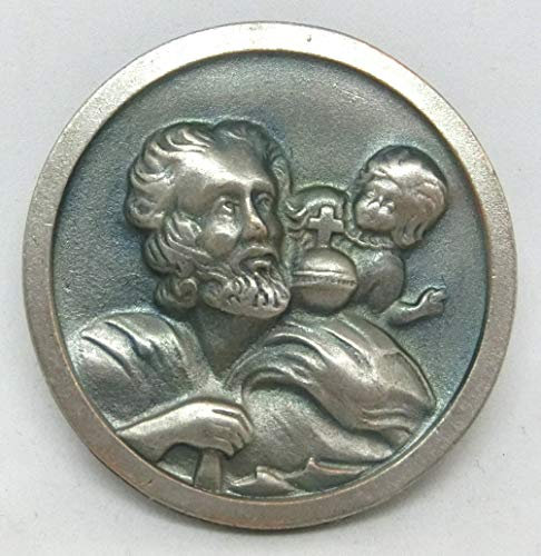 90.237.30 SPA Magnet Runde Christophorus Protektor Reisende Silber gebürstet Durchmesser 3 cm
