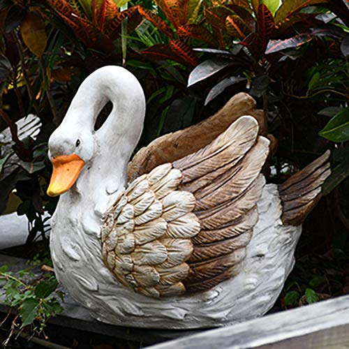 ZNKZJ Swan Flower Pot Großer Garten Sukkulenter Pflanzer, Nordic Outdoor Tier Blumentöpfe Kreative Blumen Pflanzer Container Ornamente für Parkdekoration,C