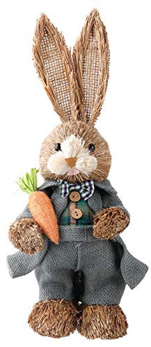 VKTY Straw Easter Bunny Standing Bunny Standing Straw Rabbit Easter Simulation Rabbit for Easter Home Decor Easter Gift