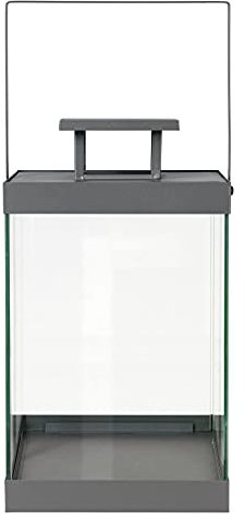 Blomus Laterne Finca Mittel, Indoor Laterne, Windlicht, Stahl pulverbeschichtet, Glas klar, Steel Gray, 36 cm, 66186