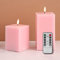 Eywamage Lot de 2 bougies LED carrées sans flamme avec télécommande - En cire véritable - Rose