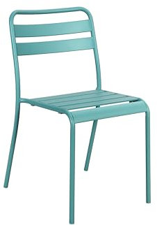 METRO Professional Gartenstuhl, Stahl, 46 x 53 x 80 cm, Stapelbar, Wetterfest, 150 kg Tragkraft, Blau