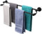 TocTen Double barre de serviette de bain – Porte-serviettes épais en acier inoxydable SUS304 pour salle de bain, accessoires de salle de bain, double barre porte-serviettes murale robuste (noir, 76,2