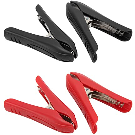 Elektrische Testklemme Krokodilklemmen Elektrische 100A 4 Stück elektrische Klemme Isolierendes Charakteristisches Stahl ABS-Material Starke Klemmung Rot Schwarz Schnalle Typ Stromklemme