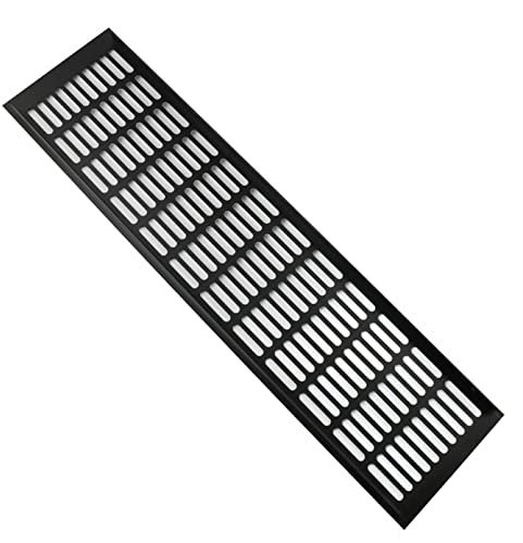 Liveinu Rejilla Ventilacion Aluminio Cubierta de Ventilación Rectangular Rejilla Grande Metalica Pared Ventilacion Rejilla de Leña de Chimenea 150x600mm Negro