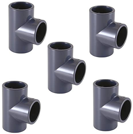 POWERHAUS24 5er PVC T-Stück 90 Grad D 50 mm