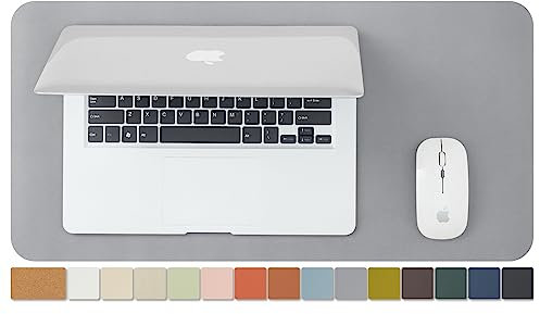 Kompakte Kork Schreibtischunterlage - Kleine doppelseitige Schreibtischauflage für Büro und Zuhause - Als große Mausunterlage und kleine Schreibtischmatten auf Schreibtischen(Grau、60cmx30cm)