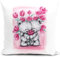 HUASHUZI Kissenbezug 40 x 40 cm mit rosa Br, niedlicher Kissenbezug fr Wohnzimmer, Couch, Bett, Sofa, Geschenke