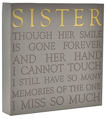 Grey Square Memorial Plaque by Thoughts of You - Sister