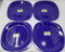 Foglish Home & Garden 4 x Eco Plastic Large Square Plates 27cm Pastel Colours Party Picnic Reusable (Navy Blue)