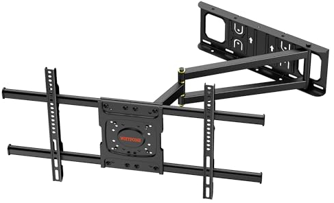 WHYFONE Corner TV Wall Mount,Long Arm TV Mount with 25.6 inch Extension,Full Motion TV Mount Swivel and Tilt Heavy Duty,90 Degree TV Bracket,Fit 32-70''TV, Load 77lbs,Max VESA 600x400mm, Fit 16''Stud