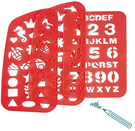 Step by Step Schablonen-Set (Verstärkungen) für 2IN1 Schulranzen, rot, 3-teilig (zwei für die Seiten, eine für die Front), mit vielen Motiven