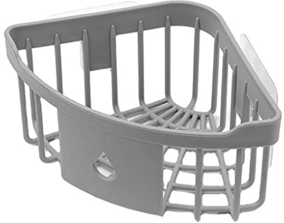 Küche Freies Loch Regal Badezimmer Dusche Regal Ecke Badewanne Wand montiert Regal Lagerung Rack Organizer Küche (Argento, Talla?nica)