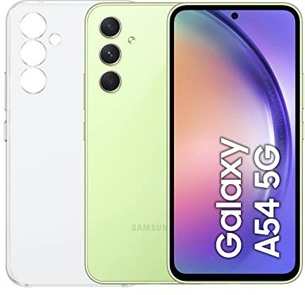 Samsung Galaxy A54 5G, Clear Cover inclusa, Smartphone Android, Display FHD+ Super AMOLED 6.4”, 8GB RAM e 128GB di memoria interna espandibile, Batteria 5.000 mAh, Awesome Lime [Versione Italiana]