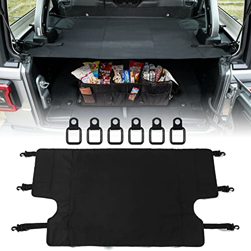 CKPEOR Cache-Bagages arrière Coffre Bagages Rideau Ombre Protecteur Compatible avec Jeep Wrangler JK JKU 2007-2017 illimité 4 Portes