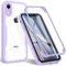 Hensinple Cover per iPhone XR, Custodia Antiurto 360 Gradi con Protettiva Schermo Integrale Rugged Doppia TPU Bumper Case per iPhone XR 6,1 Pollici -Lilla