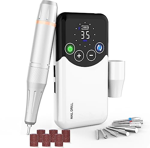 ANBEISTEE Ponceuse pour Ongles Professionnelle Rechargeable 35000RPM, Contrôle par Ecran Tactile, Lime à Ongles Electrique Portable pour Manucure/Pédicure/Façonnage/Carving/Polissage, Rose