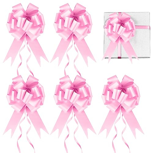 Prampe 30 Pièces Noeud Voiture Mariage Rose, Noeud Tulle Mariage Voiture, Nœuds Automatiques, Nœuds à Tirer en Ruban pour Mariage Diverses Célébrations Anniversaires Fêtes