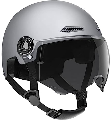 ulapithi Jethelm Mit Visier, Komfortabler Motorradhelm, Stoßdämpfende Halbhelme, Mode Halboffener Helm Mit Schutzbrille, Motorradhelm Für Erwachsene Und Jugendliche, 54–62 cm