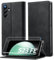 Lanhiem Cover per Samsung Galaxy S23 FE 5G con Vetro Temperato, RFID Blocker, Flip Libro Pelle Premium, Wallet Case con Porta Carte, Portafoglio Magnetica, Custodia per Samsung S23 FE 5G, Nero